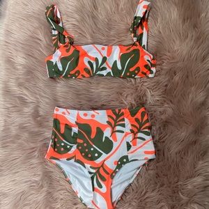 Aerie High Waisted 2 Piece swim suit